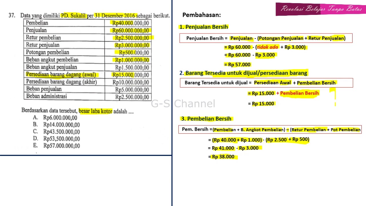 Detail Contoh Soal Laba Kotor Nomer 16