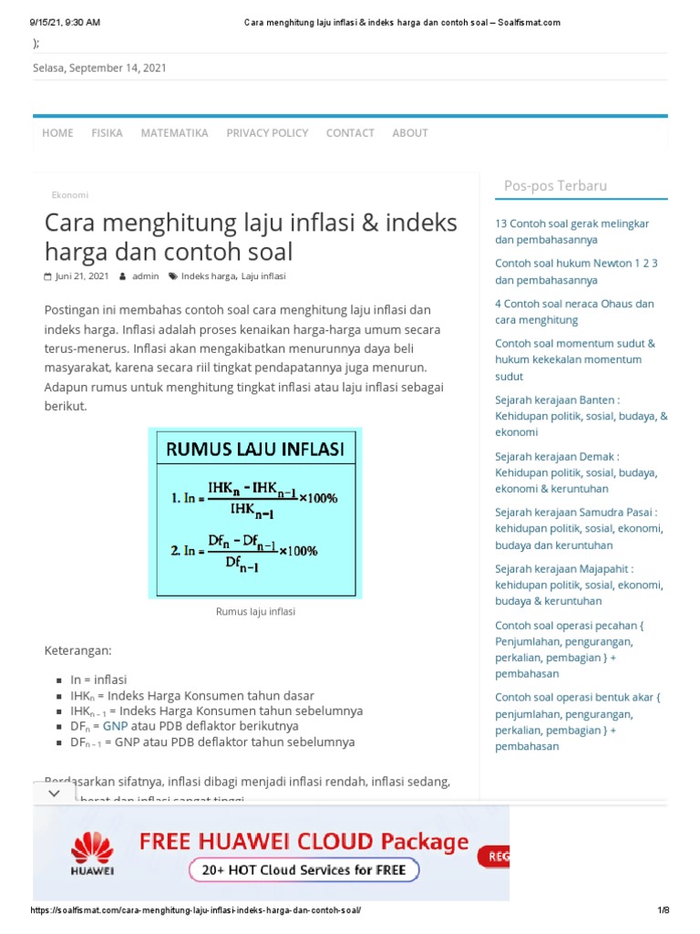 Detail Contoh Soal Laju Inflasi Nomer 35