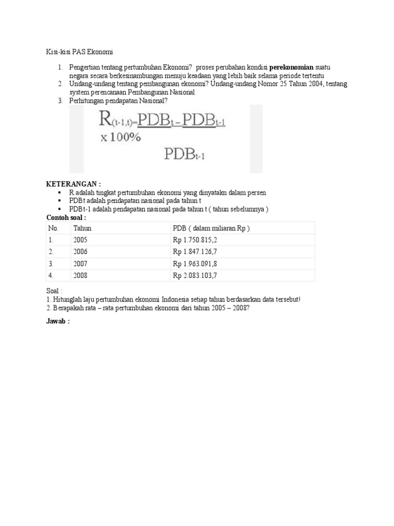 Detail Contoh Soal Laju Pertumbuhan Ekonomi Nomer 50