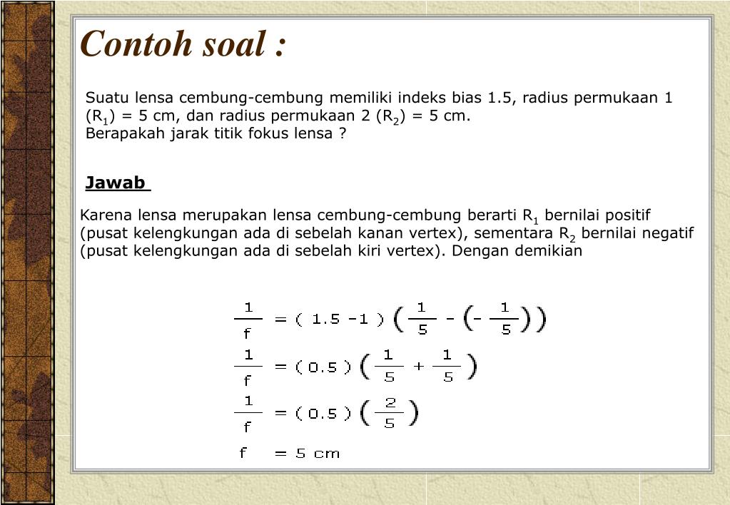 Detail Contoh Soal Lensa Cembung Nomer 37