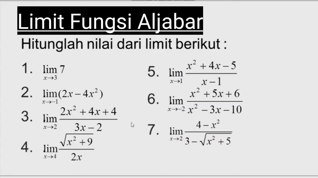 Detail Contoh Soal Limit Tak Tentu Nomer 19