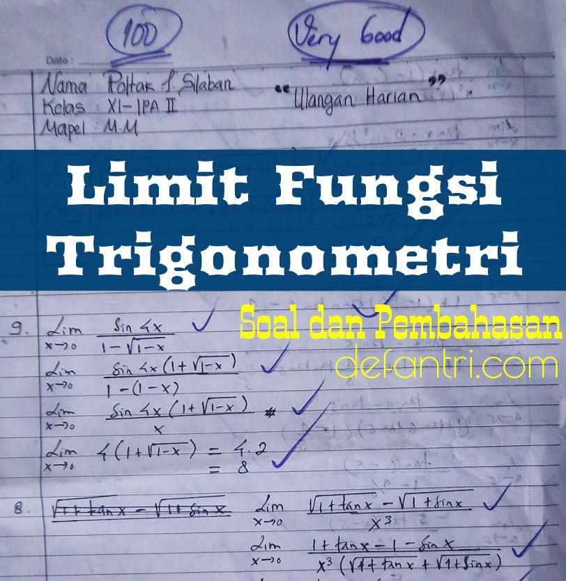 Detail Contoh Soal Limit Trigonometri Nomer 16