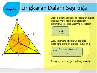 Detail Contoh Soal Lingkaran Dalam Segitiga Nomer 5