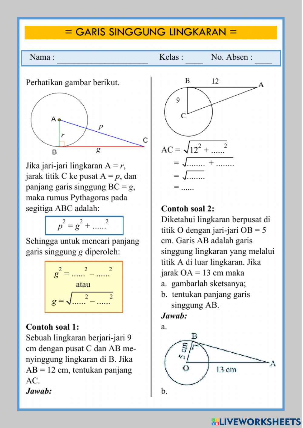 Detail Contoh Soal Lingkaran Kelas 8 Nomer 50