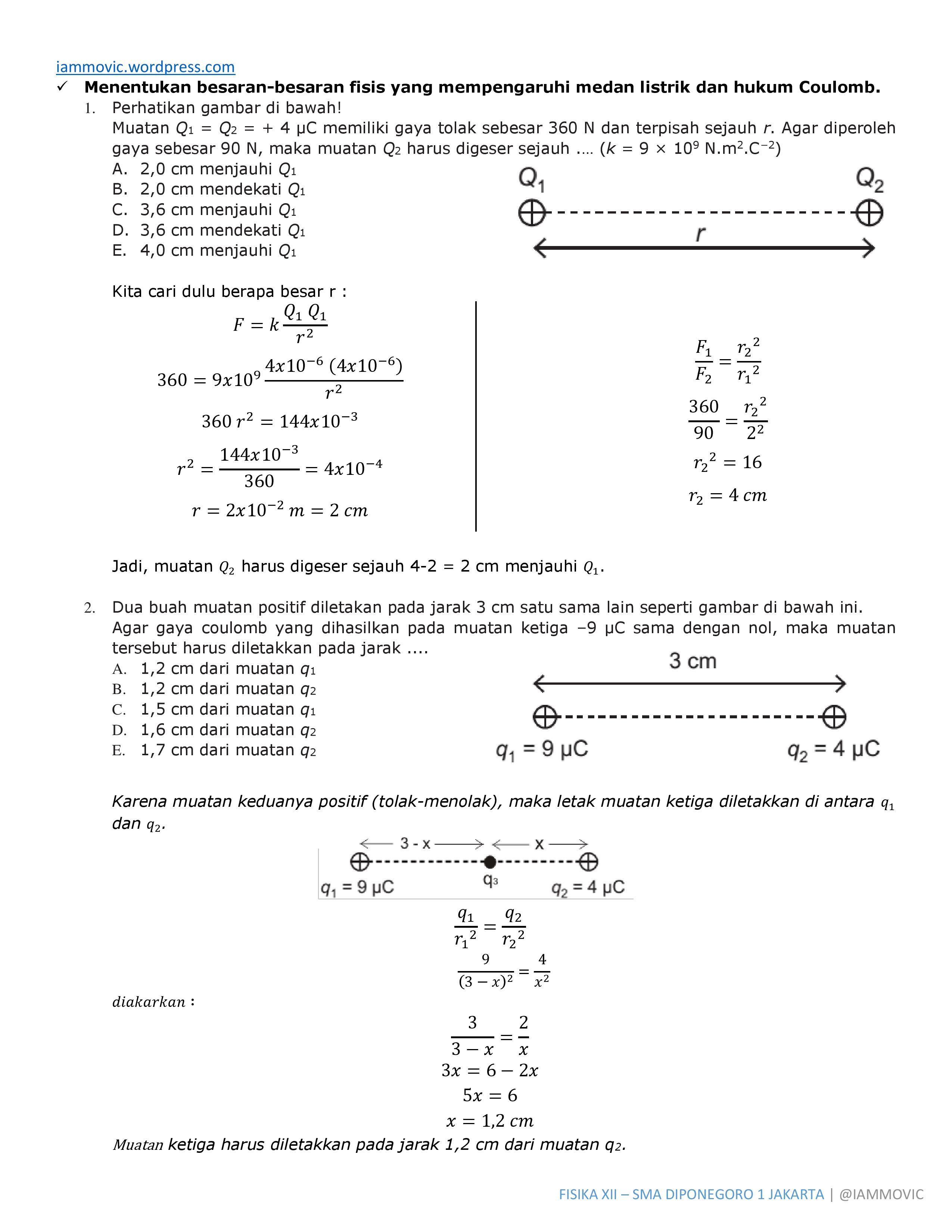 Detail Contoh Soal Listrik Statis Kelas 12 Nomer 15