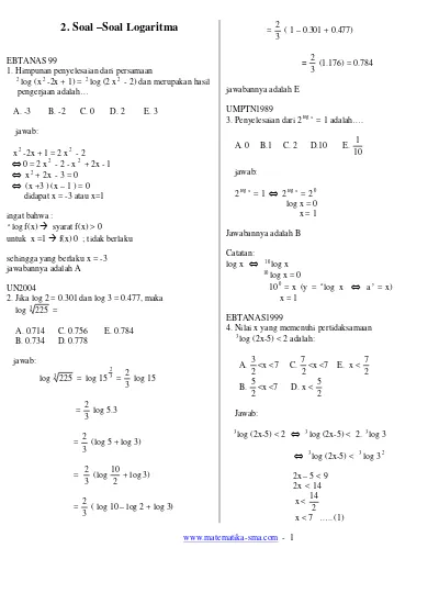Detail Contoh Soal Log Nomer 23