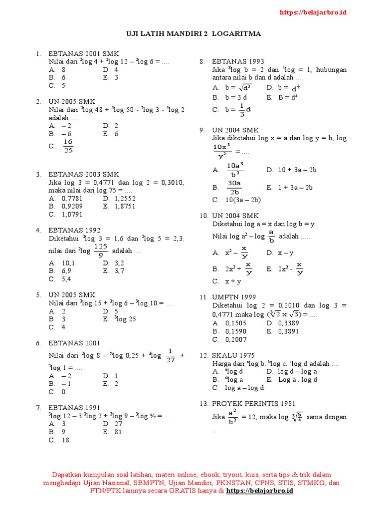 Detail Contoh Soal Log Nomer 34