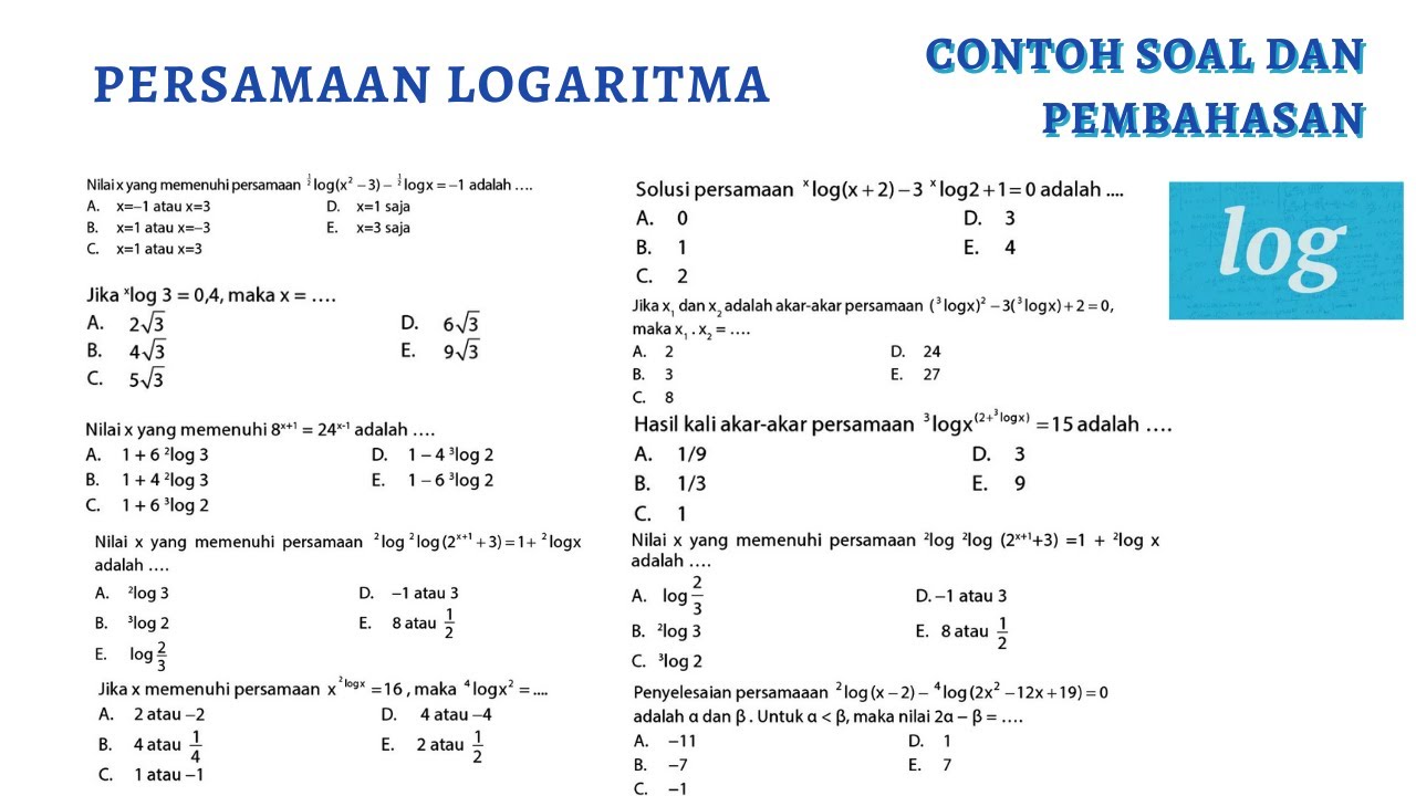 Detail Contoh Soal Log Nomer 50
