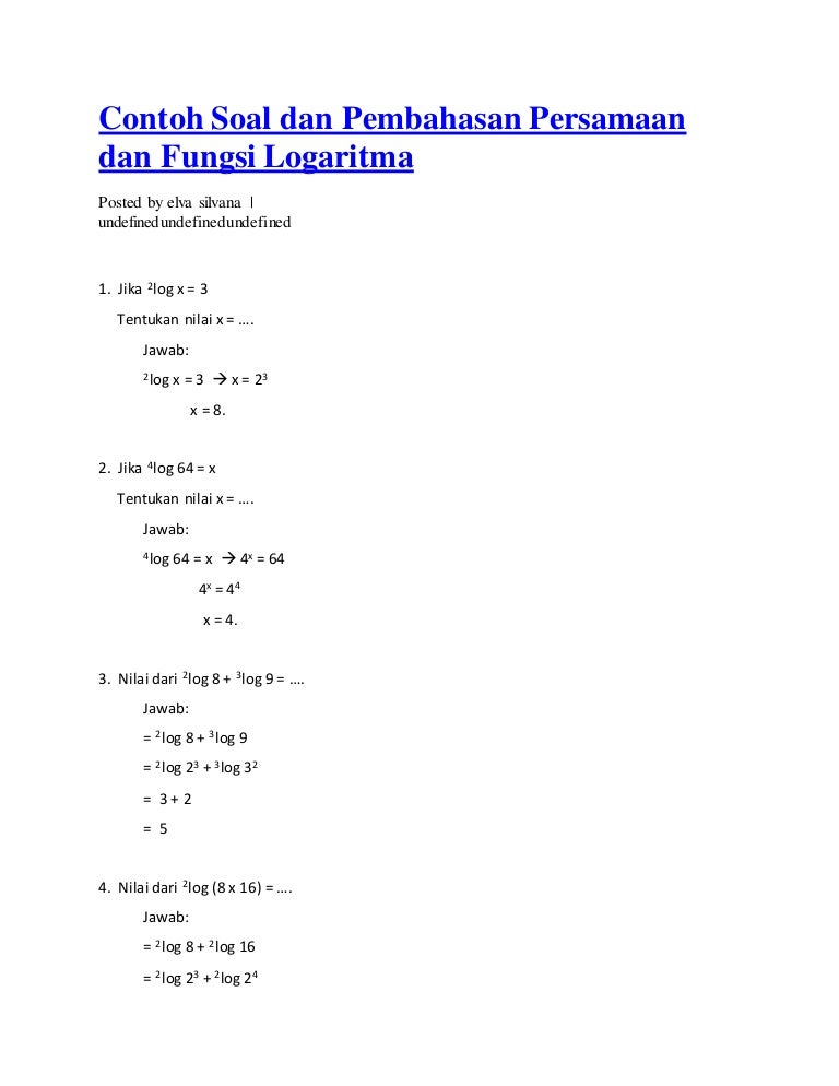 Detail Contoh Soal Log Nomer 52