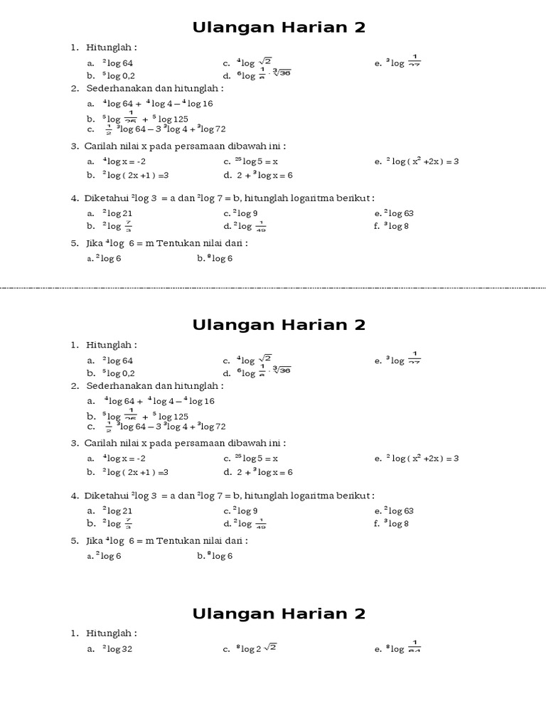 Detail Contoh Soal Logaritma Kelas 10 Nomer 37