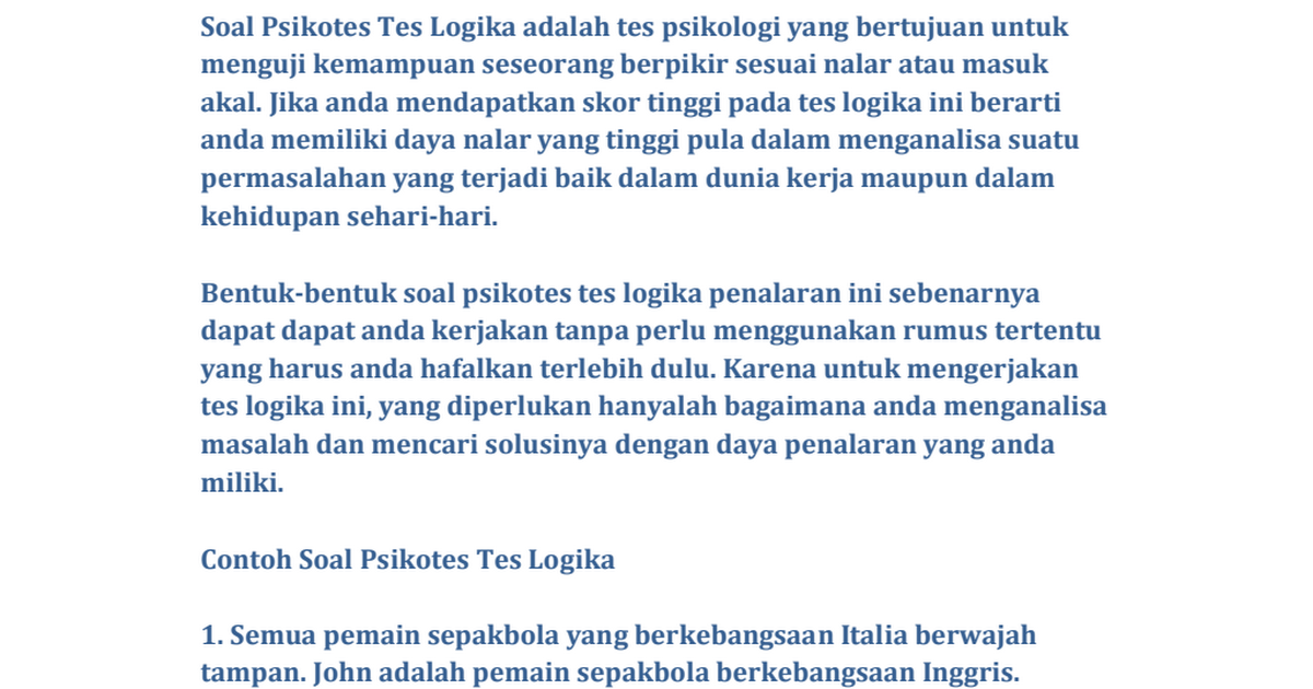 Detail Contoh Soal Logika Nomer 47