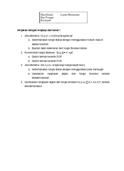 Detail Contoh Soal Logika Informatika Nomer 20