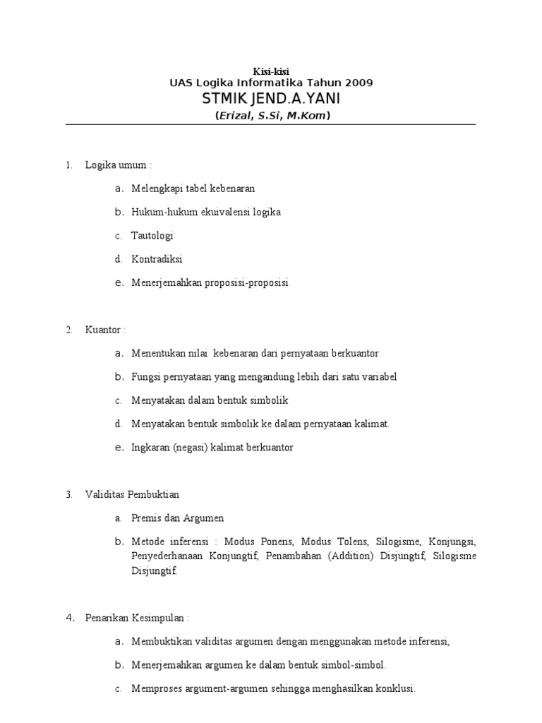 Detail Contoh Soal Logika Informatika Nomer 26