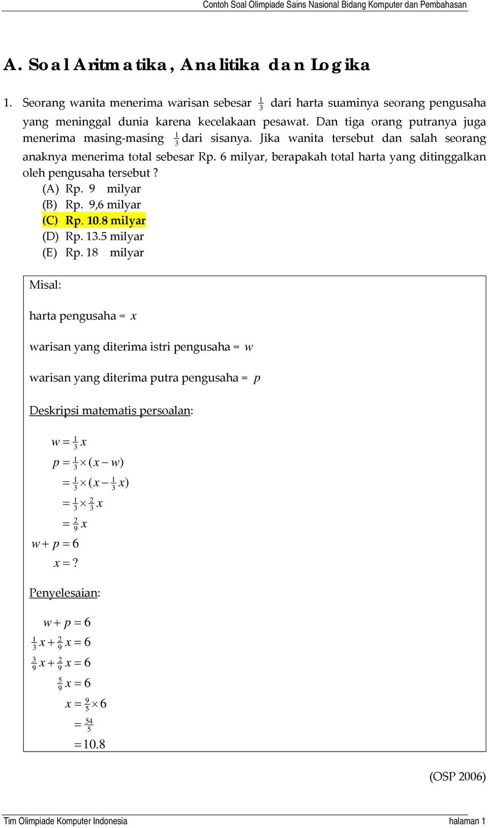 Detail Contoh Soal Logika Informatika Nomer 30
