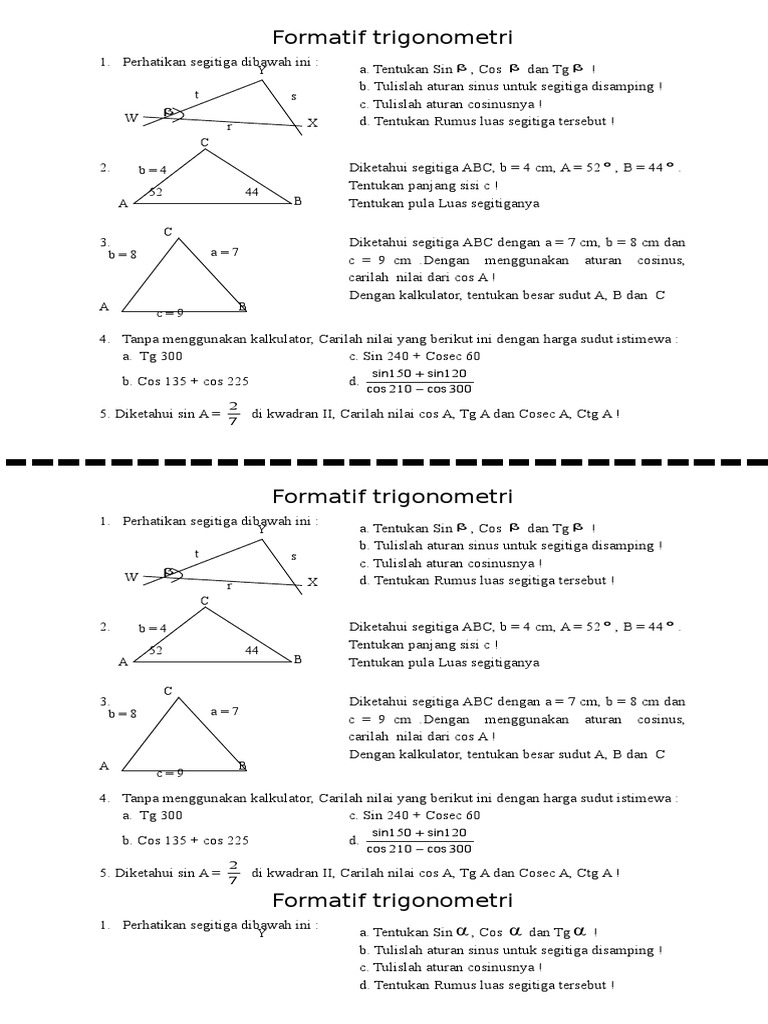 Detail Contoh Soal Luas Segitiga Dalam Trigonometri Nomer 52