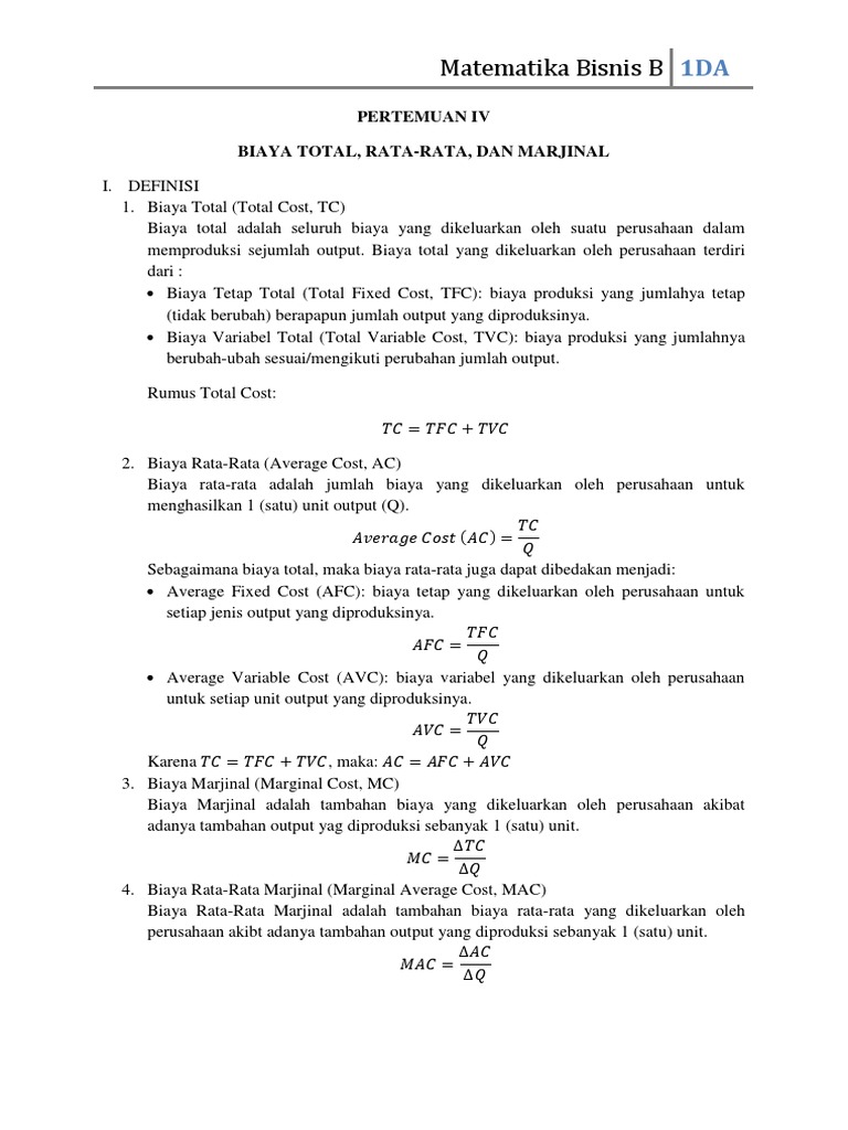 Detail Contoh Soal Marginal Cost Nomer 11