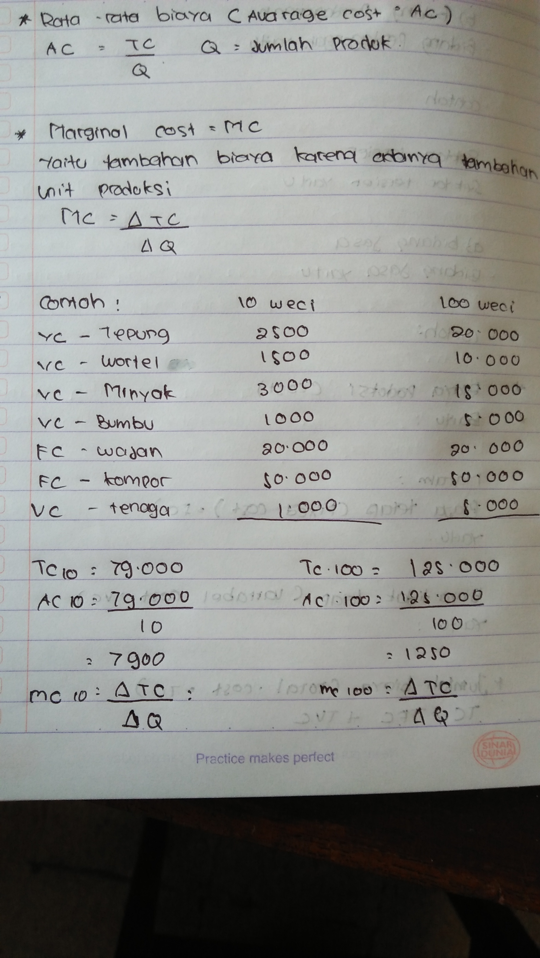 Detail Contoh Soal Marginal Cost Nomer 18