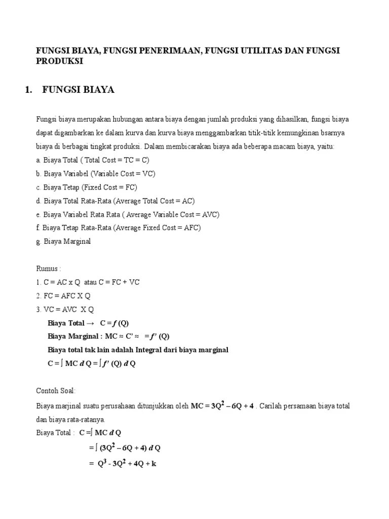 Detail Contoh Soal Marginal Cost Nomer 24