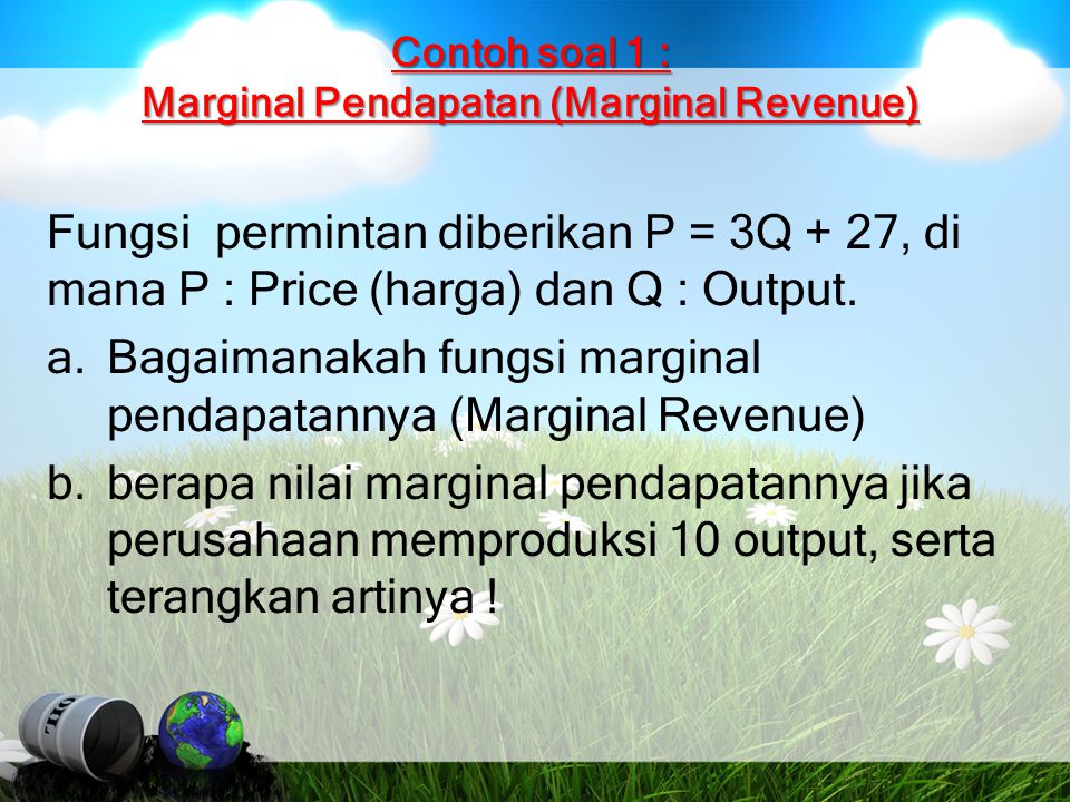 Detail Contoh Soal Marginal Revenue Nomer 15