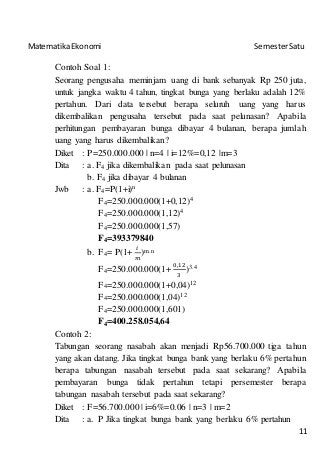 Detail Contoh Soal Matematika Ekonomi Nomer 11