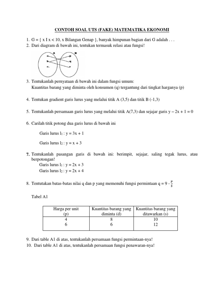 Detail Contoh Soal Matematika Ekonomi Nomer 3