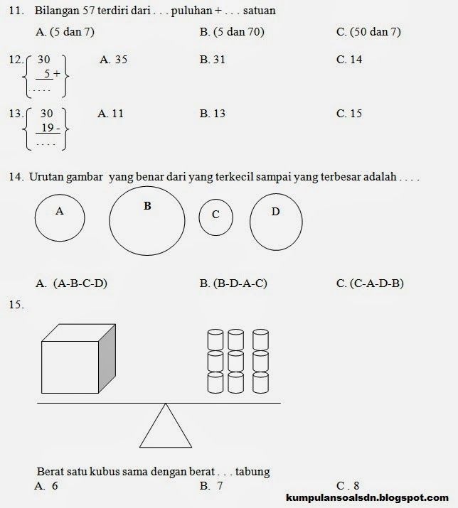 Detail Contoh Soal Matematika Kelas 1 Sd Nomer 2