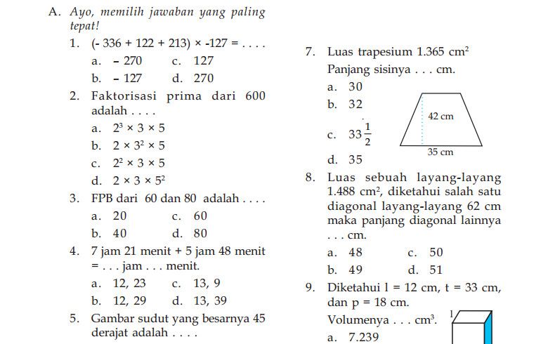 Detail Contoh Soal Matematika Kelas 1 Sd Nomer 38