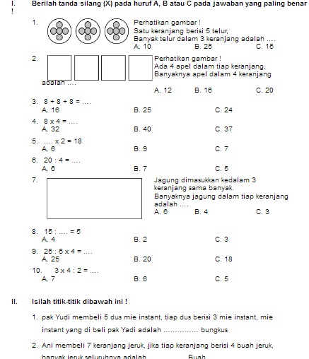 Detail Contoh Soal Matematika Kelas 2 Nomer 11