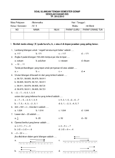 Detail Contoh Soal Matematika Kelas 2 Nomer 41