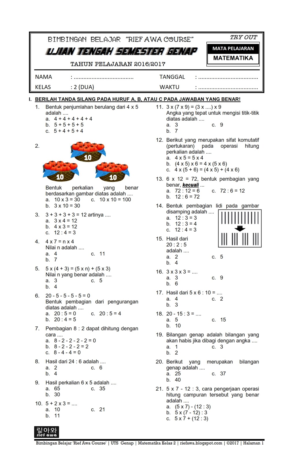 Detail Contoh Soal Matematika Kelas 2 Sd Nomer 35