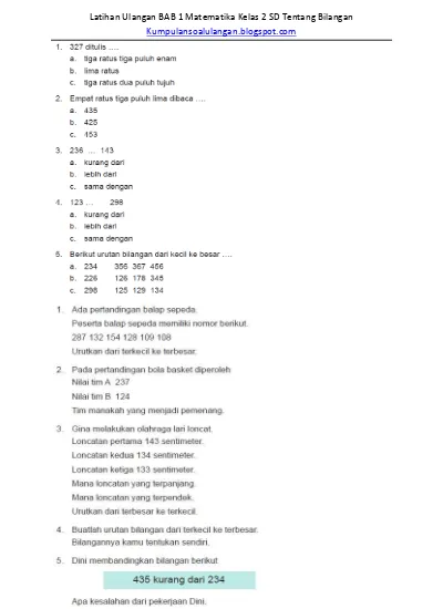 Detail Contoh Soal Matematika Kelas 2 Sd Nomer 50