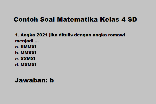 Detail Contoh Soal Matematika Kelas 4 Nomer 17