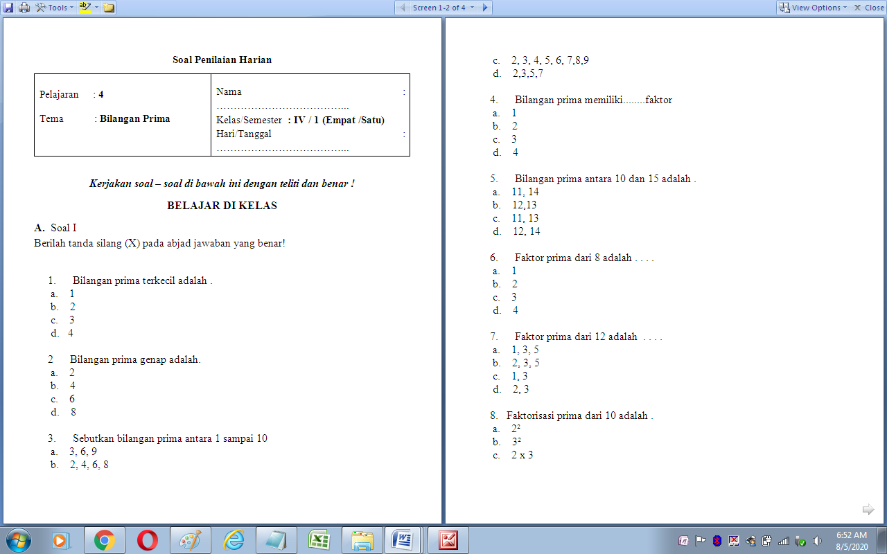 Detail Contoh Soal Matematika Kelas 4 Nomer 18