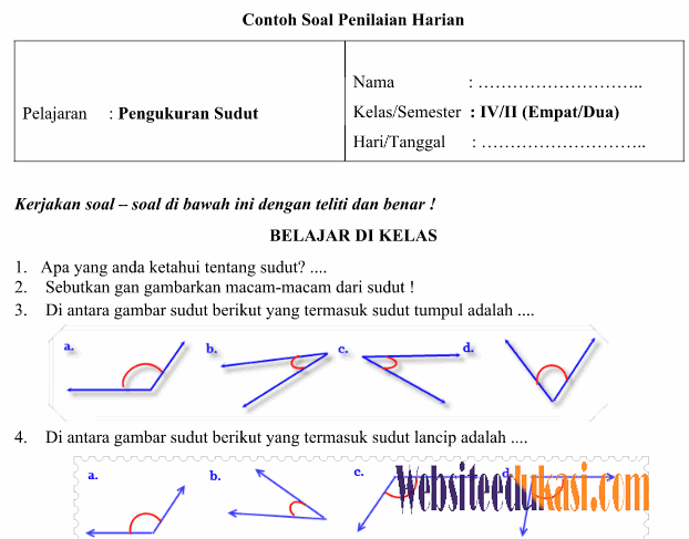 Download Contoh Soal Matematika Kelas 4 Semester 2 Nomer 17