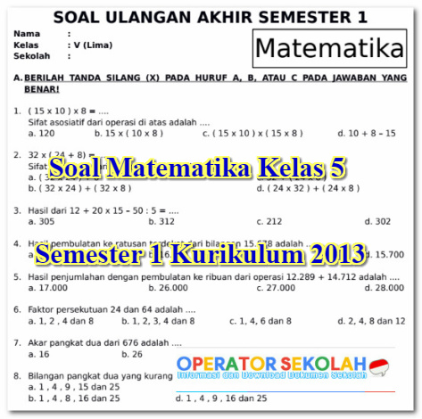 Detail Contoh Soal Matematika Kelas 5 Nomer 54