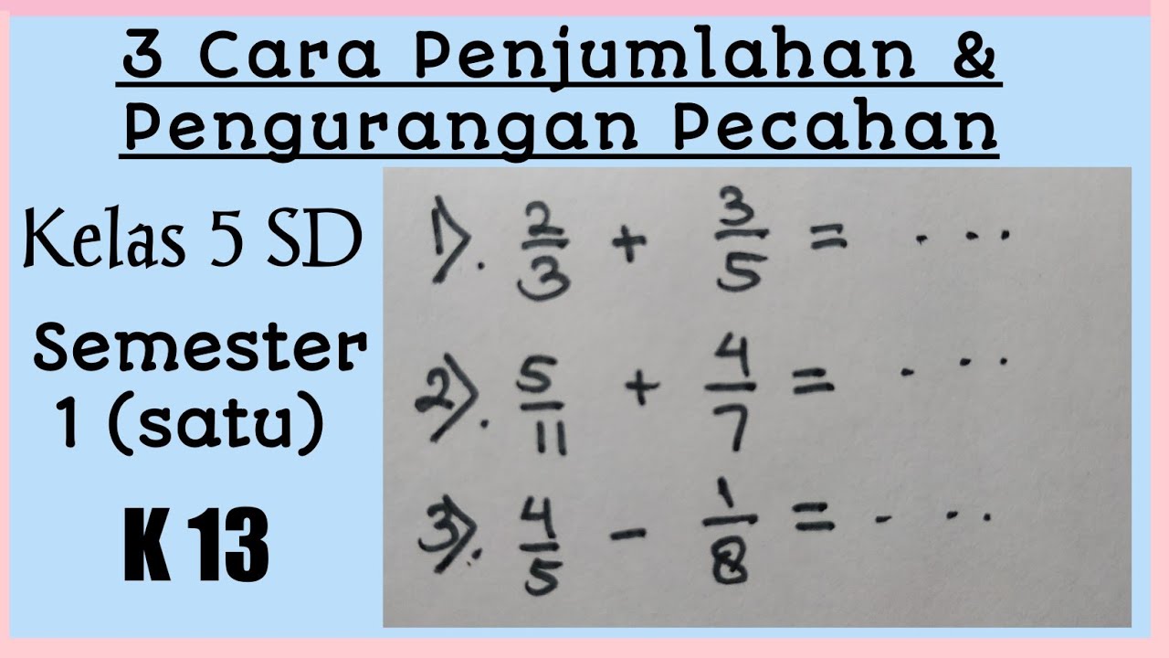 Detail Contoh Soal Matematika Kelas 5 Semester 1 Nomer 34