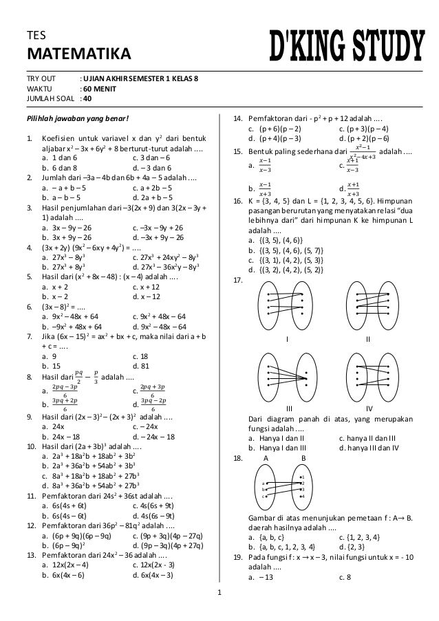 Detail Contoh Soal Matematika Kelas 8 Nomer 15