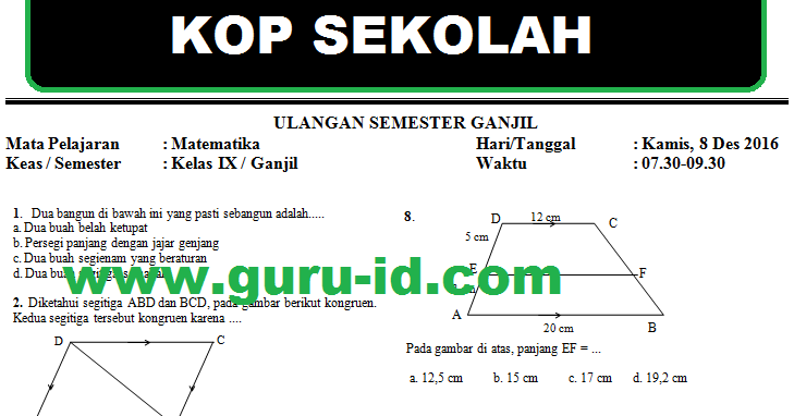 Detail Contoh Soal Matematika Kelas 9 Nomer 27