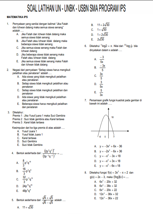 Detail Contoh Soal Matematika Sma Nomer 3