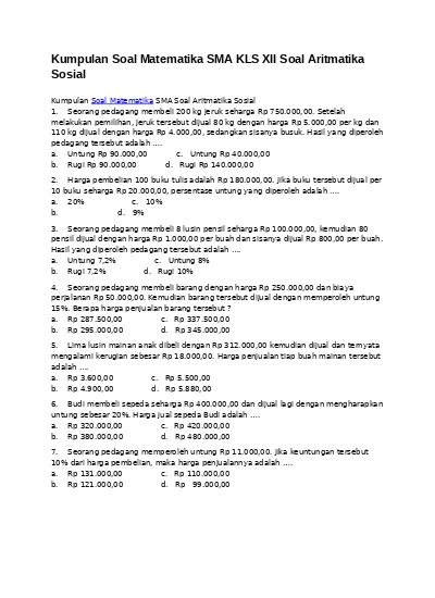 Detail Contoh Soal Matematika Sma Nomer 38