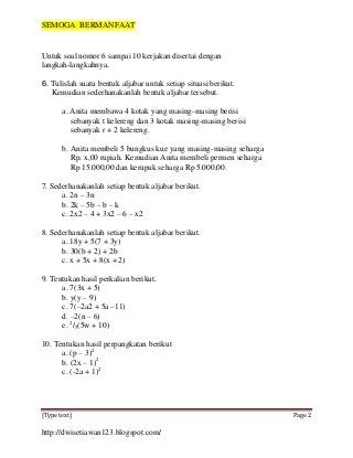 Detail Contoh Soal Matematika Smp Nomer 21