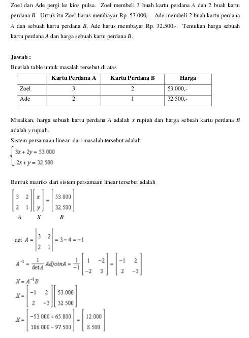 Detail Contoh Soal Matriks Nomer 46