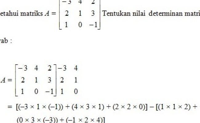 Detail Contoh Soal Matriks Determinan Nomer 9