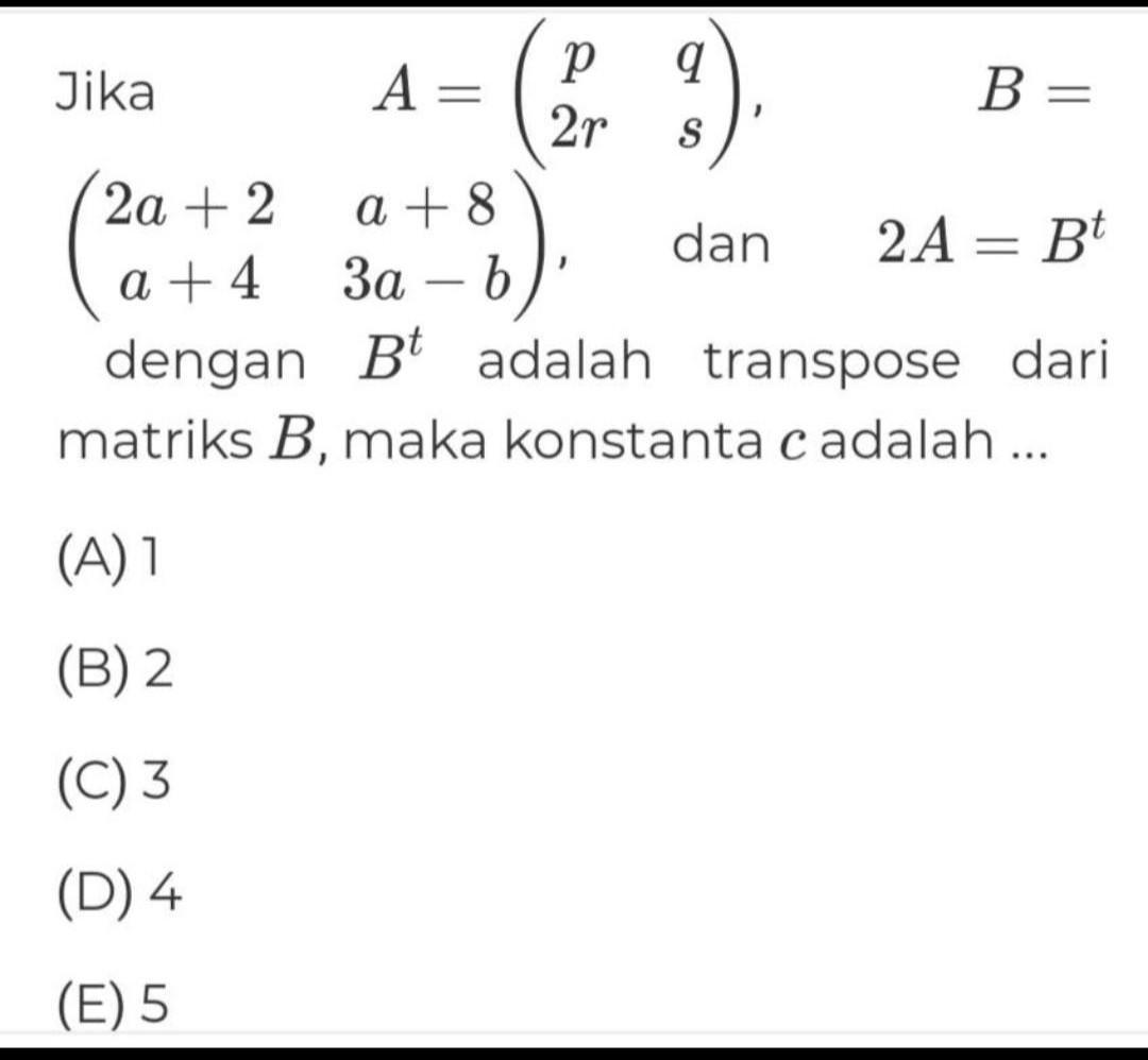 Detail Contoh Soal Matriks Transpose Nomer 22