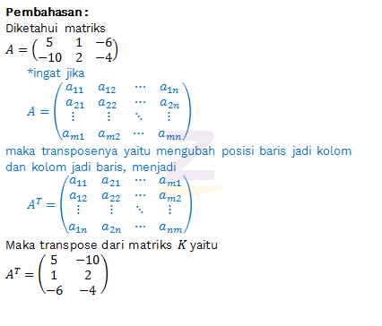 Detail Contoh Soal Matriks Transpose Nomer 27