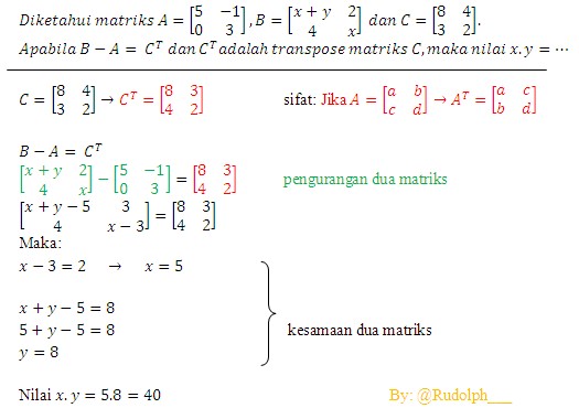 Detail Contoh Soal Matrix Nomer 32