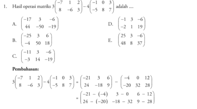 Detail Contoh Soal Matrix Nomer 8