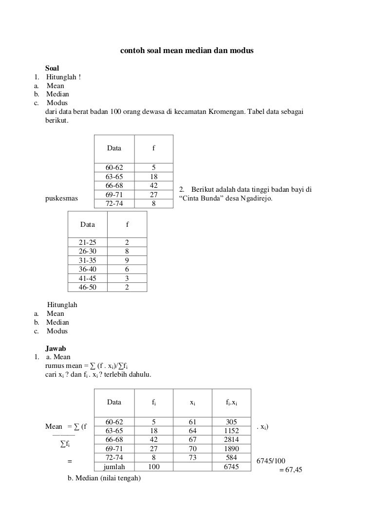 Detail Contoh Soal Mean Data Kelompok Nomer 23