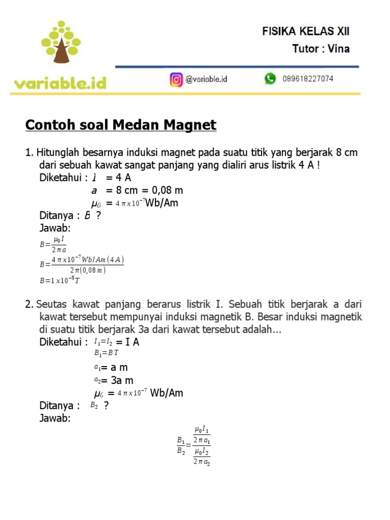 Detail Contoh Soal Medan Magnet Nomer 40