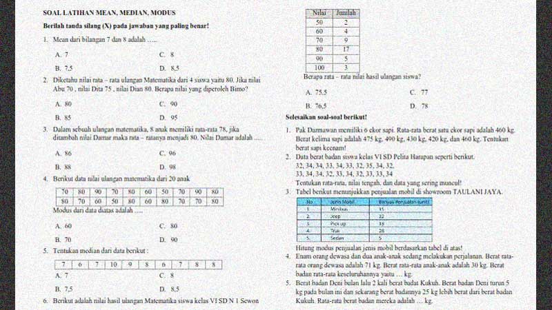 Detail Contoh Soal Median Data Tunggal Nomer 51